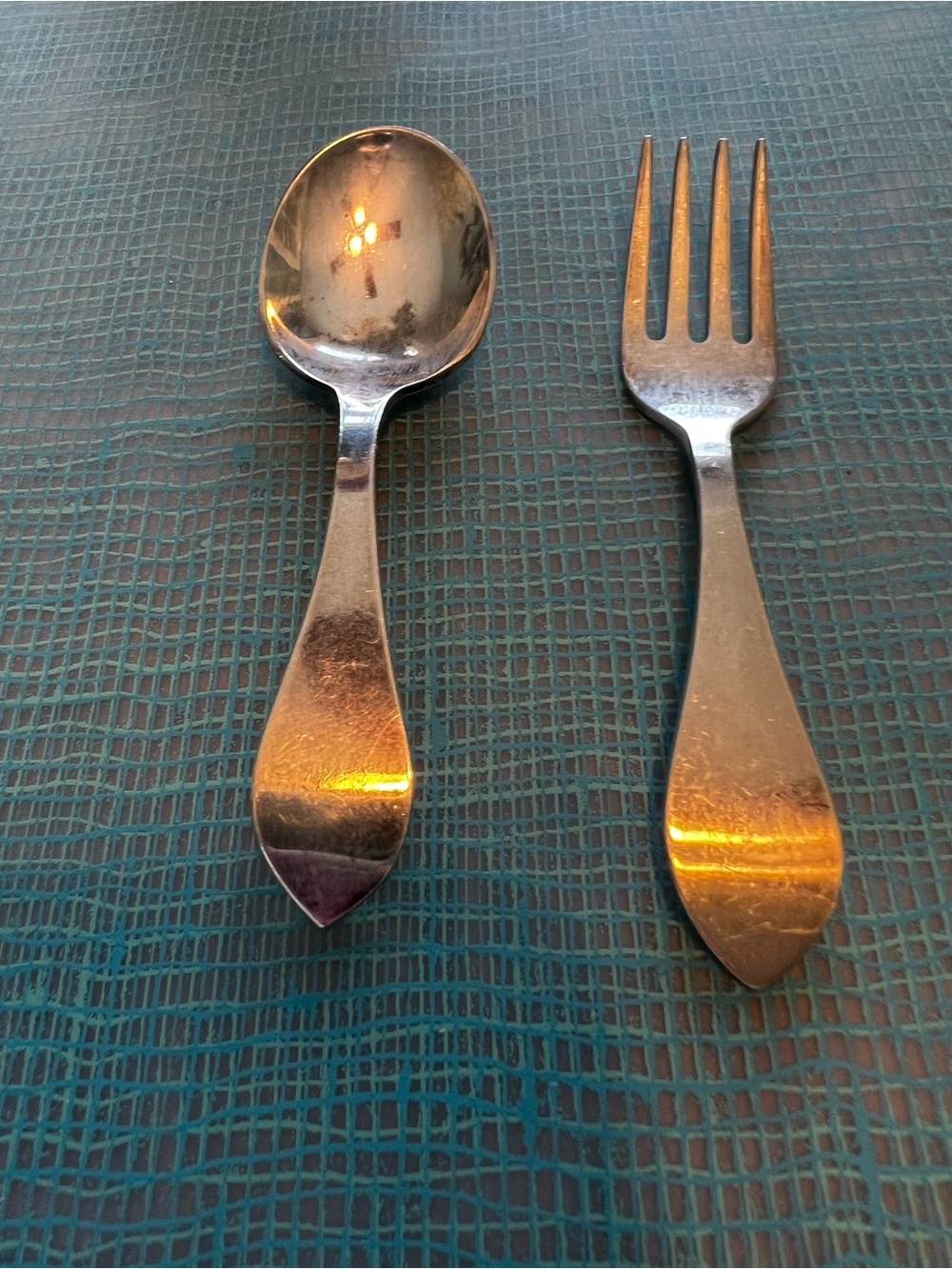 Antique Sterling Silver small  Fork and spoon by Dominick & Haff